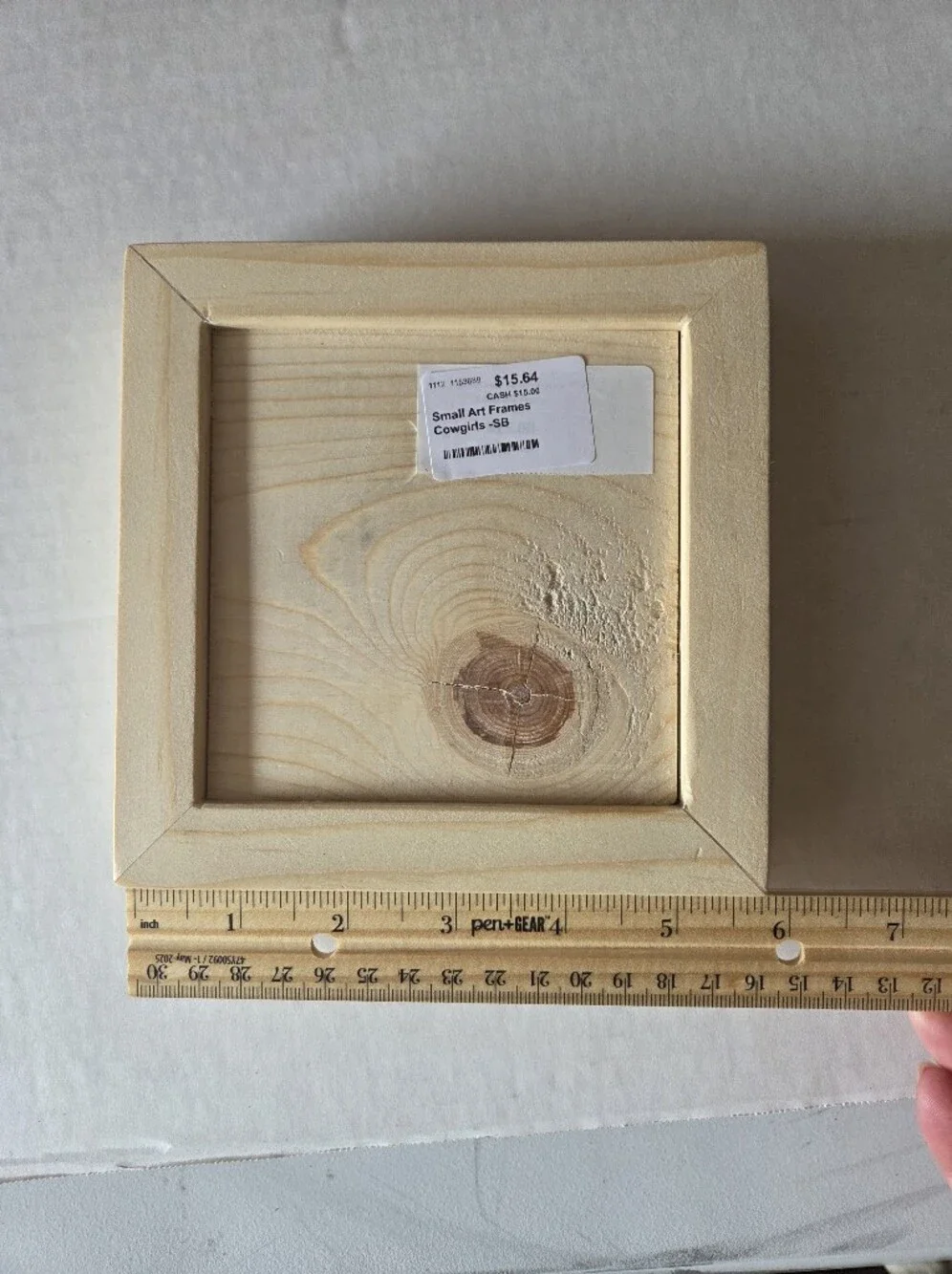 Neutral Wood Frame with Pink Gradient Horse Art
